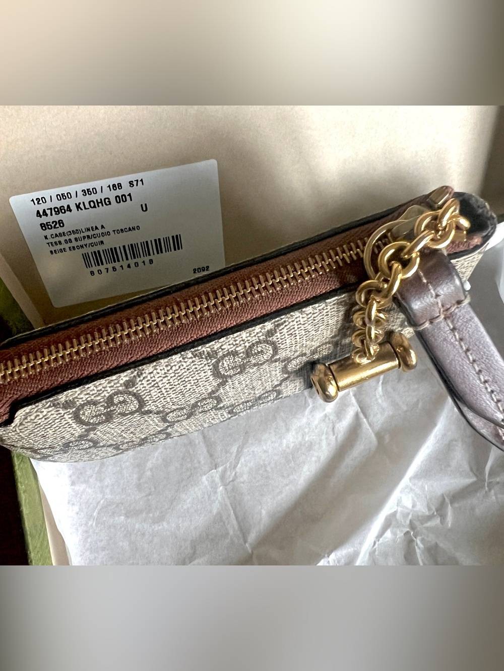 Authentic Gucci Ophidia gg key case pouch keychain wallet canvas/leather - Picture 4 of 9